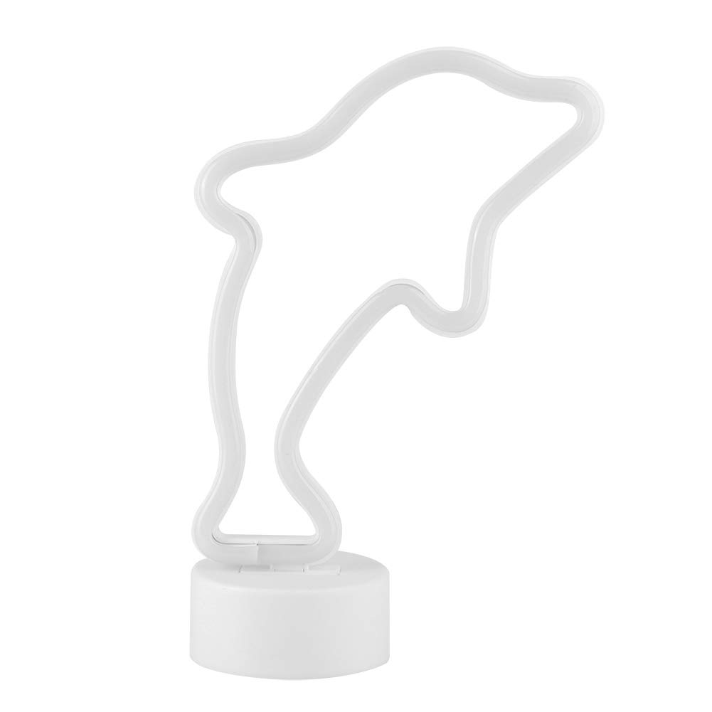 Dolphin Shaped LED Neon Light - Waterproof USB/Battery Powered Night Light for Bedroom, Kids Room, Nursery & Home Decor | Dolphin Themed LED Neon Sign for Wall, Party, Wedding & Gift