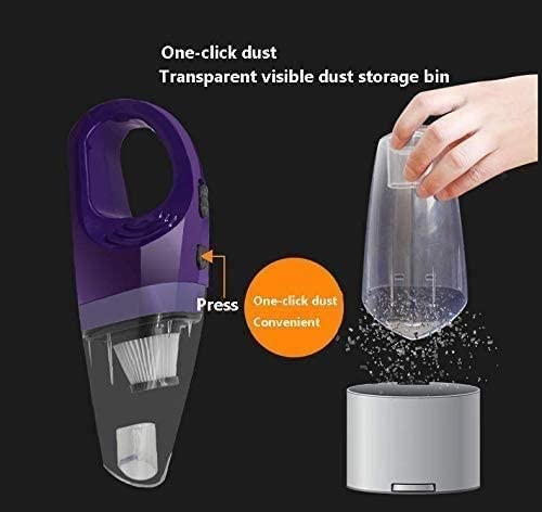 Powerful Handheld Car Vacuum Cleaner - Compact & Portable Wet/Dry Vacuum for Car Interior, Home, Office - Large Suction for Dust, Pet Hair, Crumbs - Easy to Clean Desktop & Tight Spaces (Purple) | Perfect for Cars, RVs, Boats & Home Use