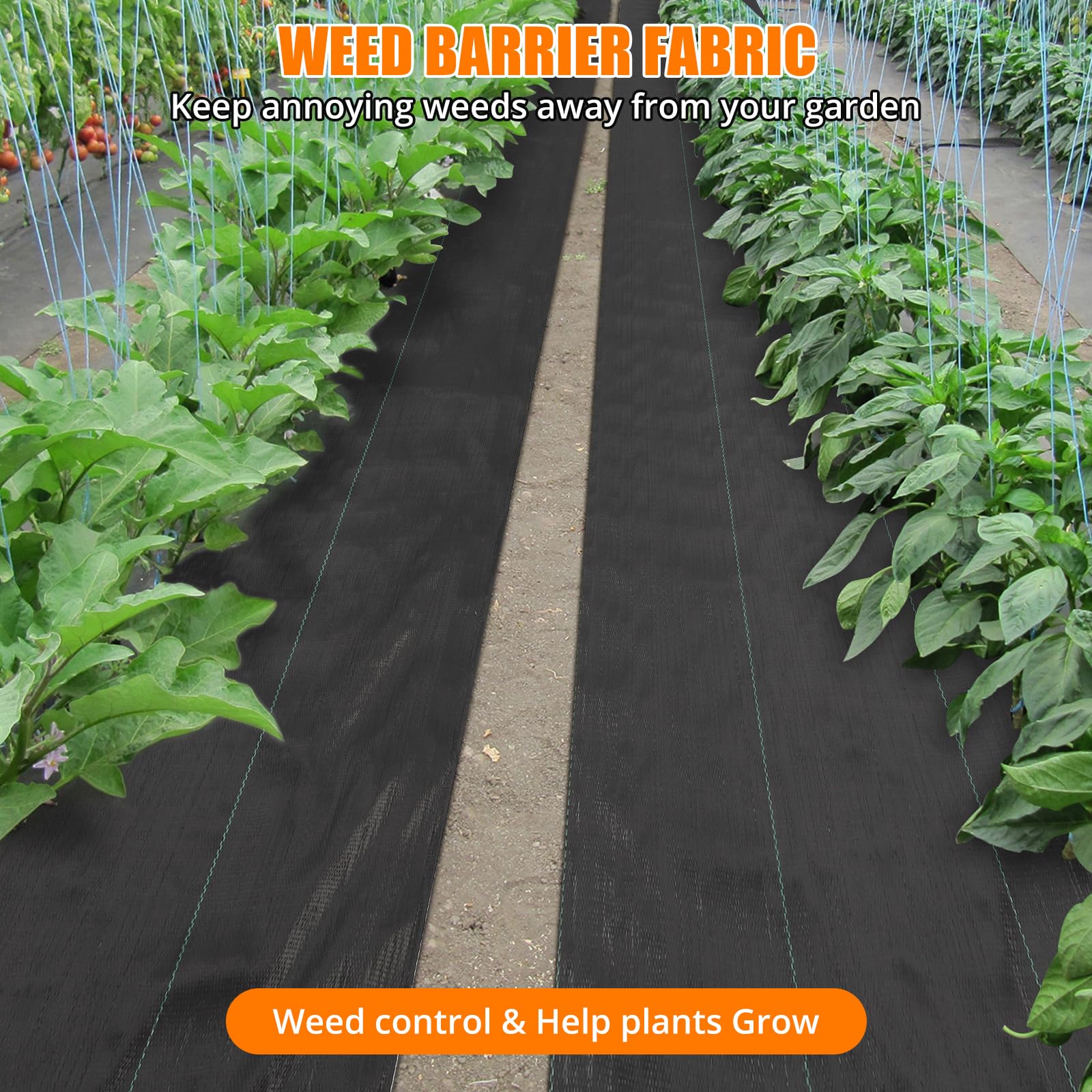 GARVEE 3.2OZ Heavy Duty Weed Barrier Landscape Fabric - 5 Pack 330FT Woven PP Weed Control Mat for Garden, Driveway & Landscaping | Durable Geotextile Ground Cover to Block Weeds | Perfect for Flower Beds, Vegetable Gardens & Pathway Protection