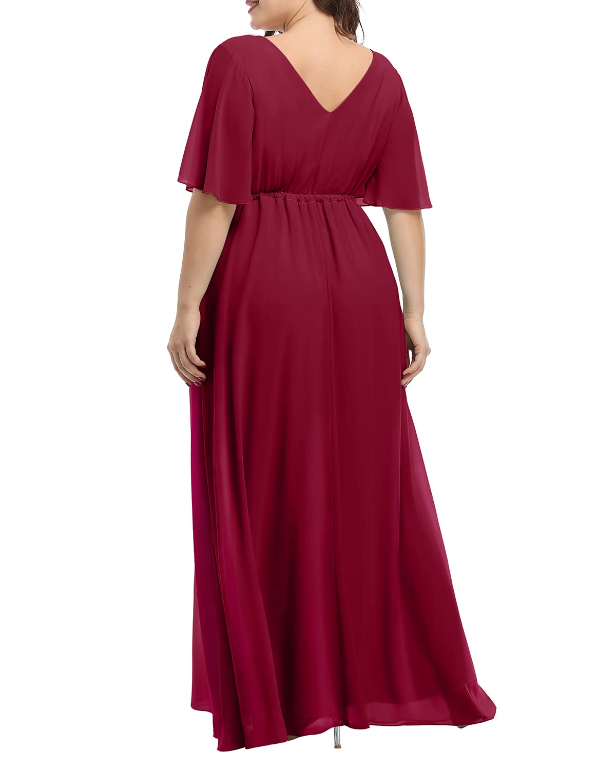 Elegant Plus Size Chiffon Maxi Dress for Women - Wedding Guest & Bridesmaid Formal Gown - Perfect for Evening Parties, Prom, and Special Occasions