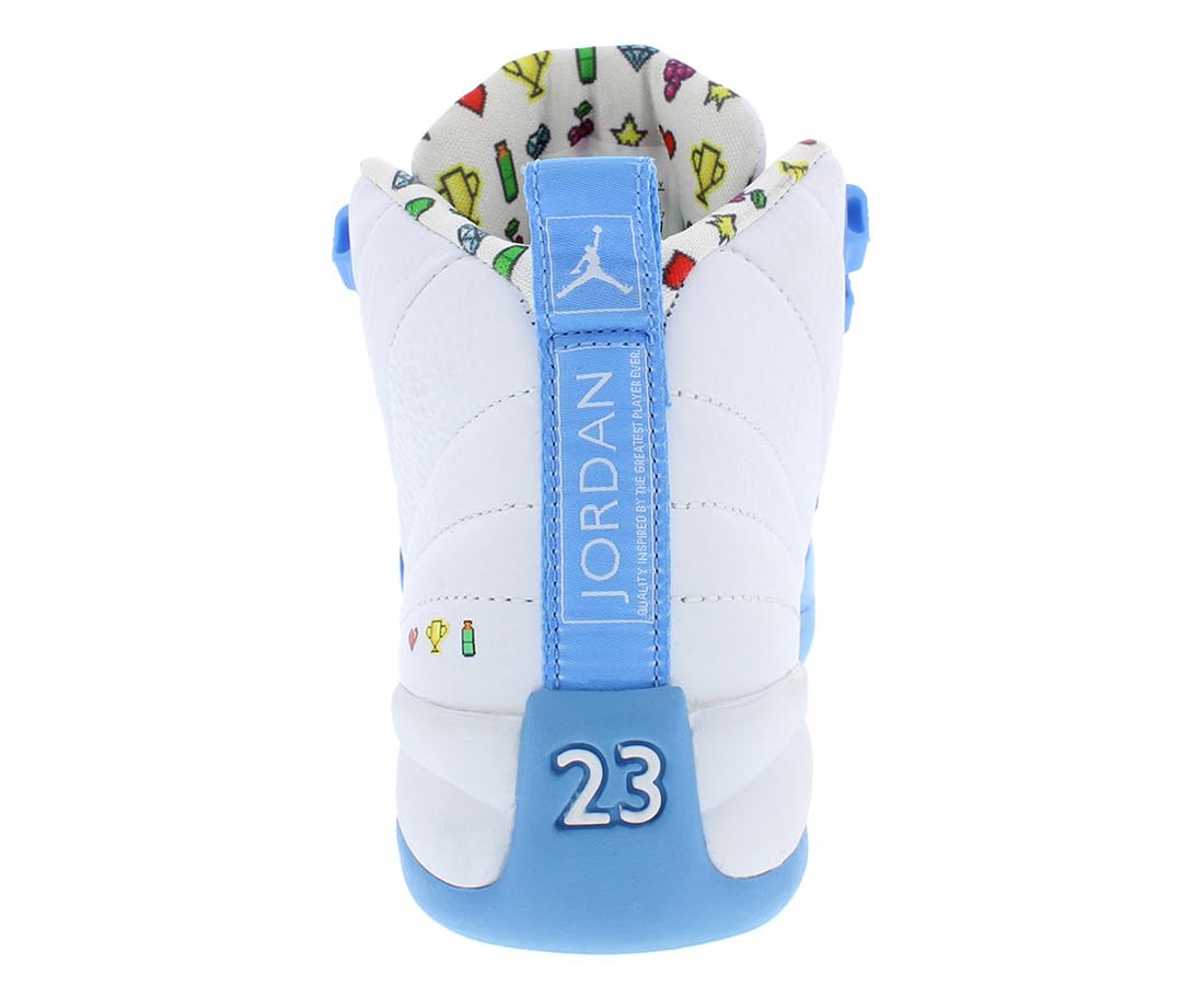 Jordan Youth Air 12 GS DQ4365-114 Emoji Basketball Shoes Size 4.5Y - Lightweight Sneakers for Kids Sports & Casual Wear