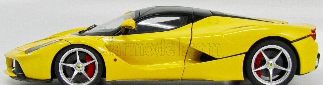 1/18 Scale Ferrari LaFerrari F70 Hybrid Diecast Model Car - Yellow with Black Top Elite Edition by Hot Wheels | Collectible Sports Car for Display, Gift, or Racing Enthusiasts