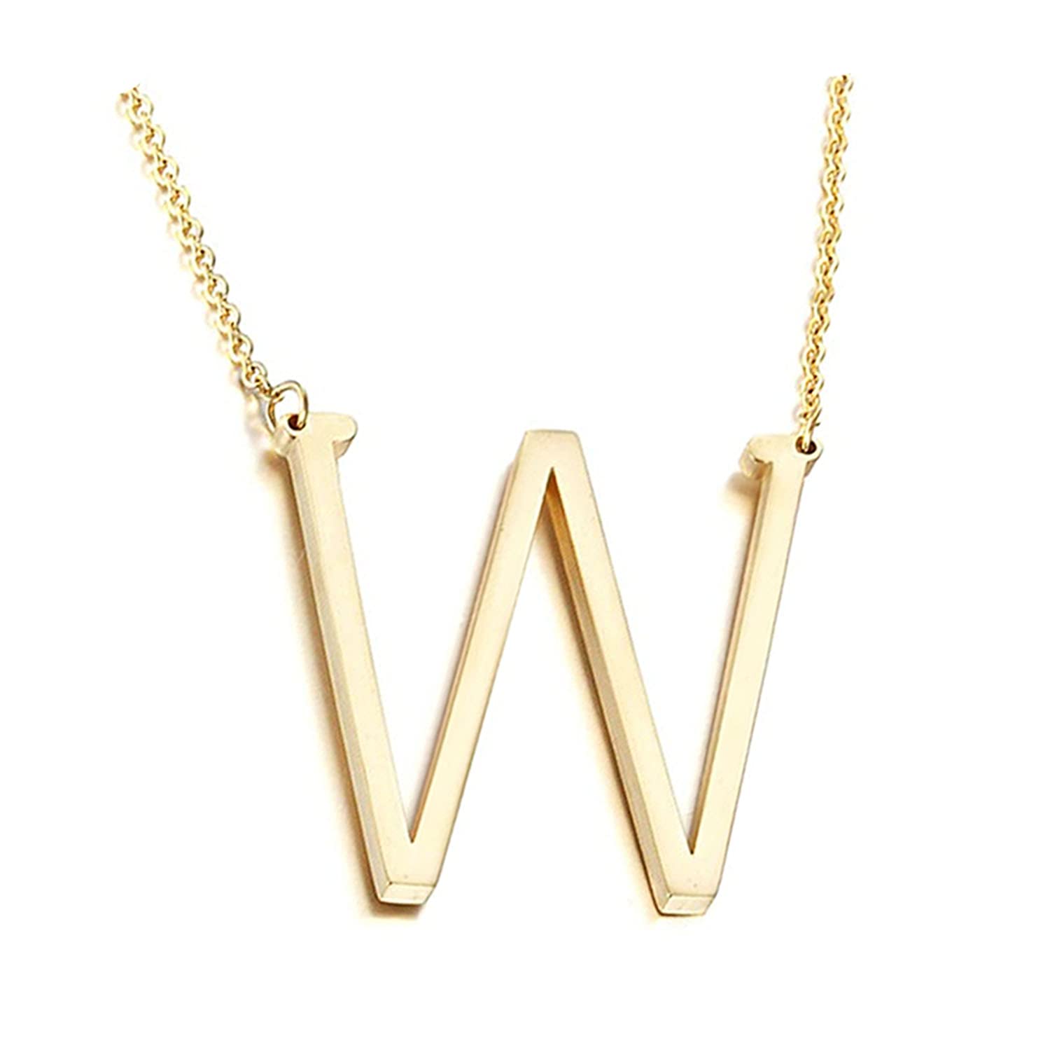 18K Gold Plated Initial Necklace for Women - Personalized Large Letter Pendant Chain | Elegant Layering Necklace for Everyday Wear, Gift Giving & Special Occasions