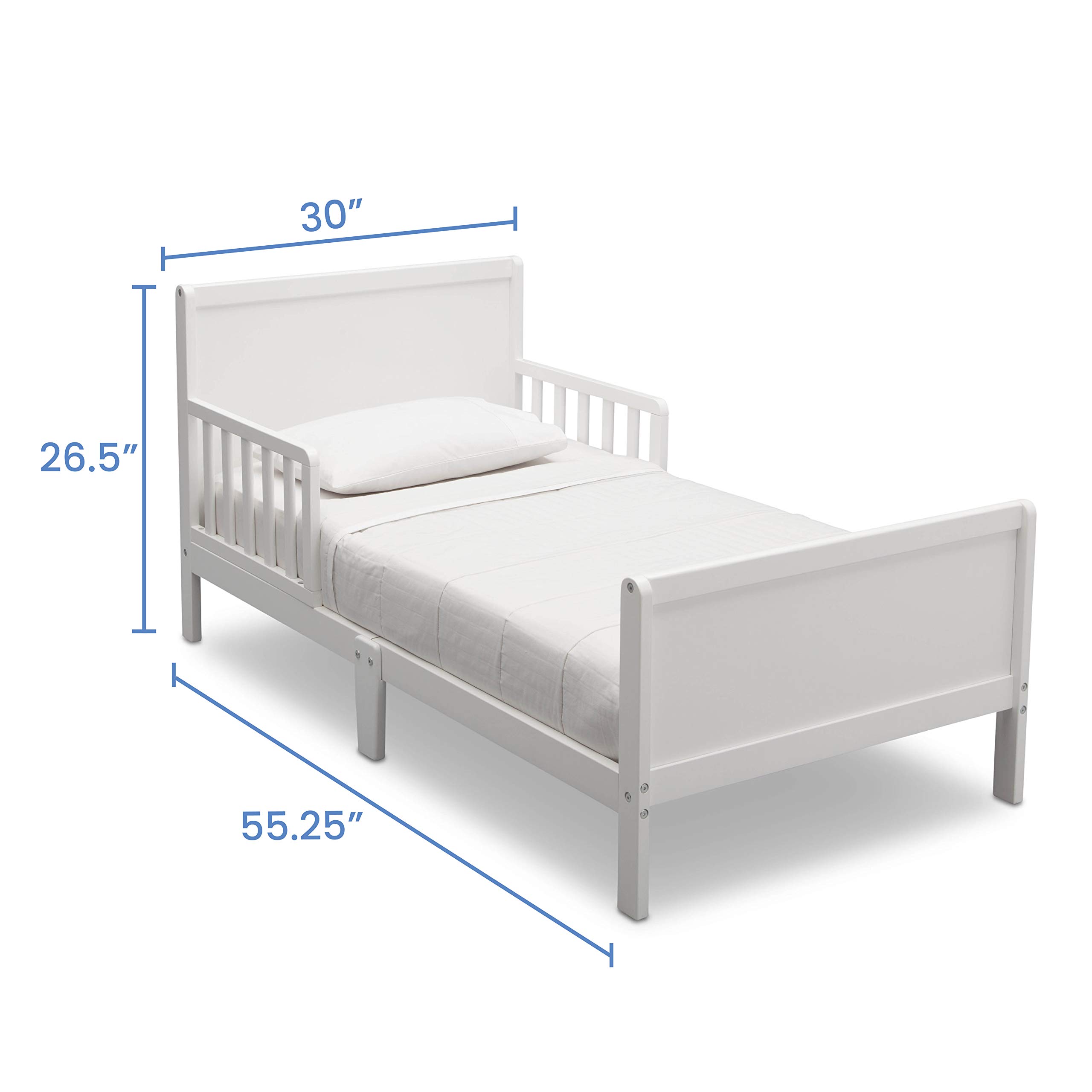 Delta Children Fancy Toddler Bed with Bianca Twinkle Galaxy Design & Dual-Sided Recycled Fiber Core Mattress - Safe Comfortable Nursery Bed for Kids 2-5 Years | Perfect for Bedrooms, Daycares & Sleepovers