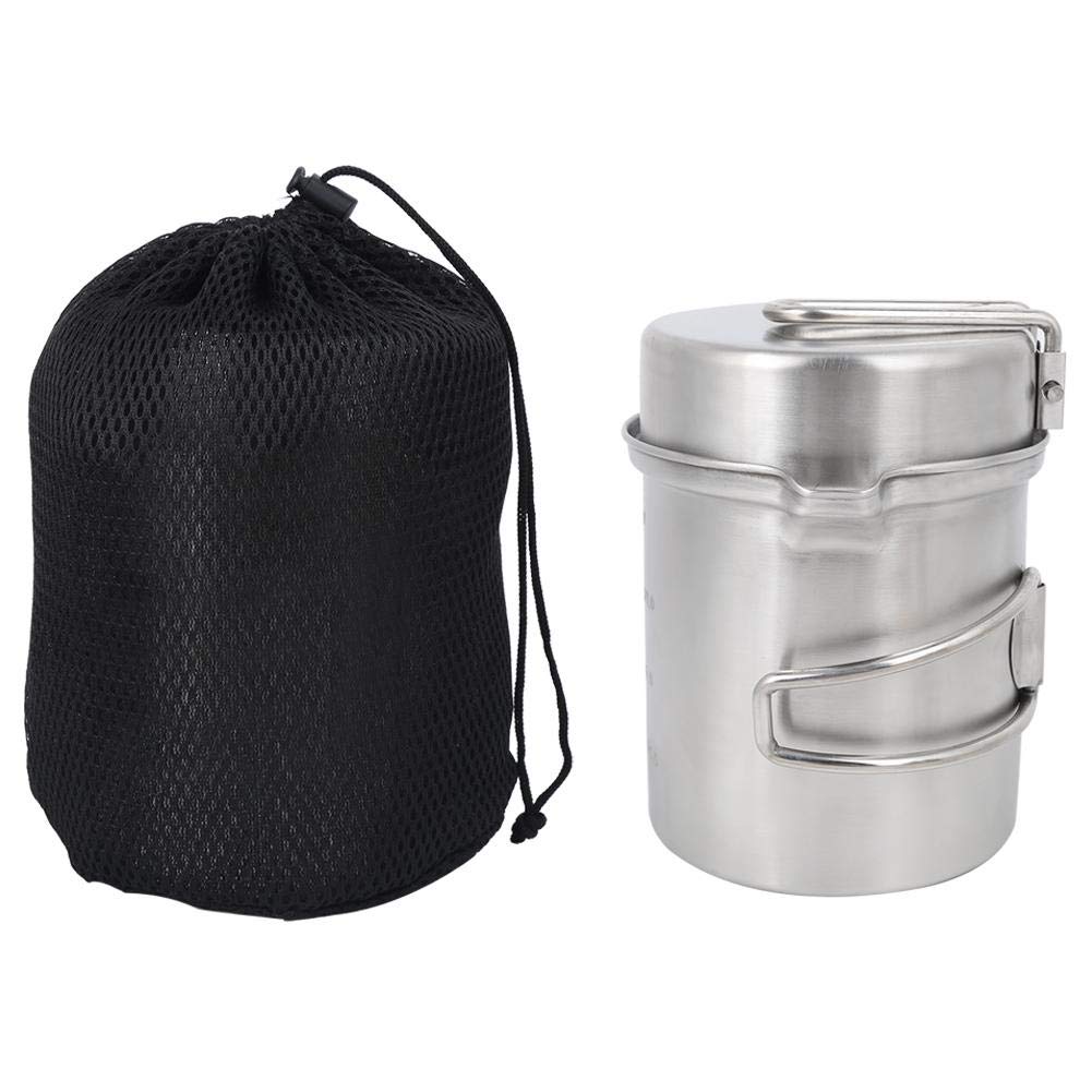 **MAGT Stainless Steel Camping Pot - Lightweight Portable Cookware for Outdoor Camping, Hiking & Backpacking - Perfect for Boiling Water, Cooking Meals & Survival Gear**