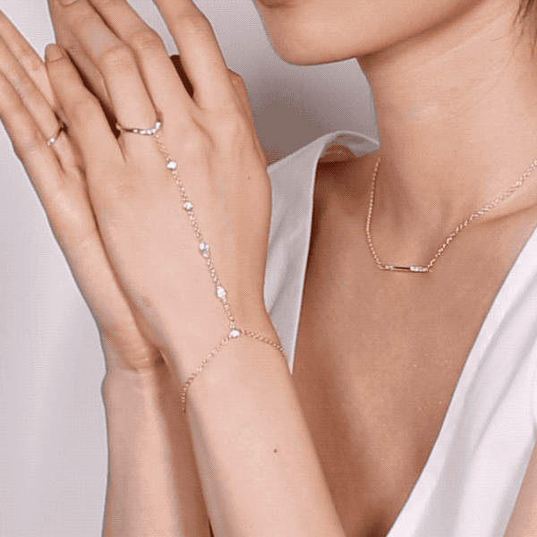 Elegant Deco Marquise Hand Chain Bracelet - Vintage Inspired Jewelry for Women - Perfect for Parties, Weddings & Special Occasions
