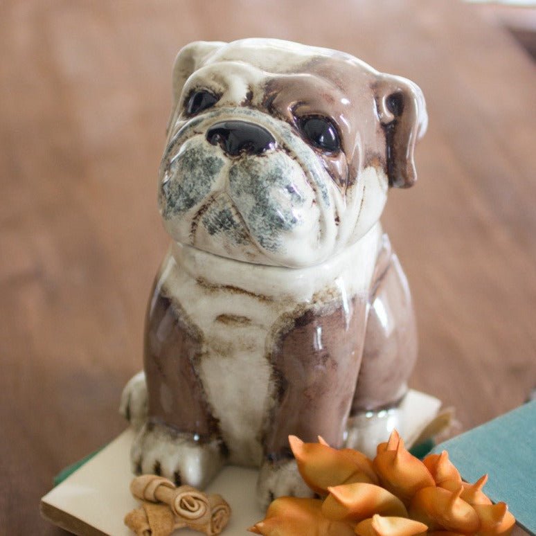 Ceramic Bulldog Cookie Jar - Airtight Food Storage Container for Kitchen, Pantry & Office | Perfect for Cookies, Coffee, Tea & Dry Goods