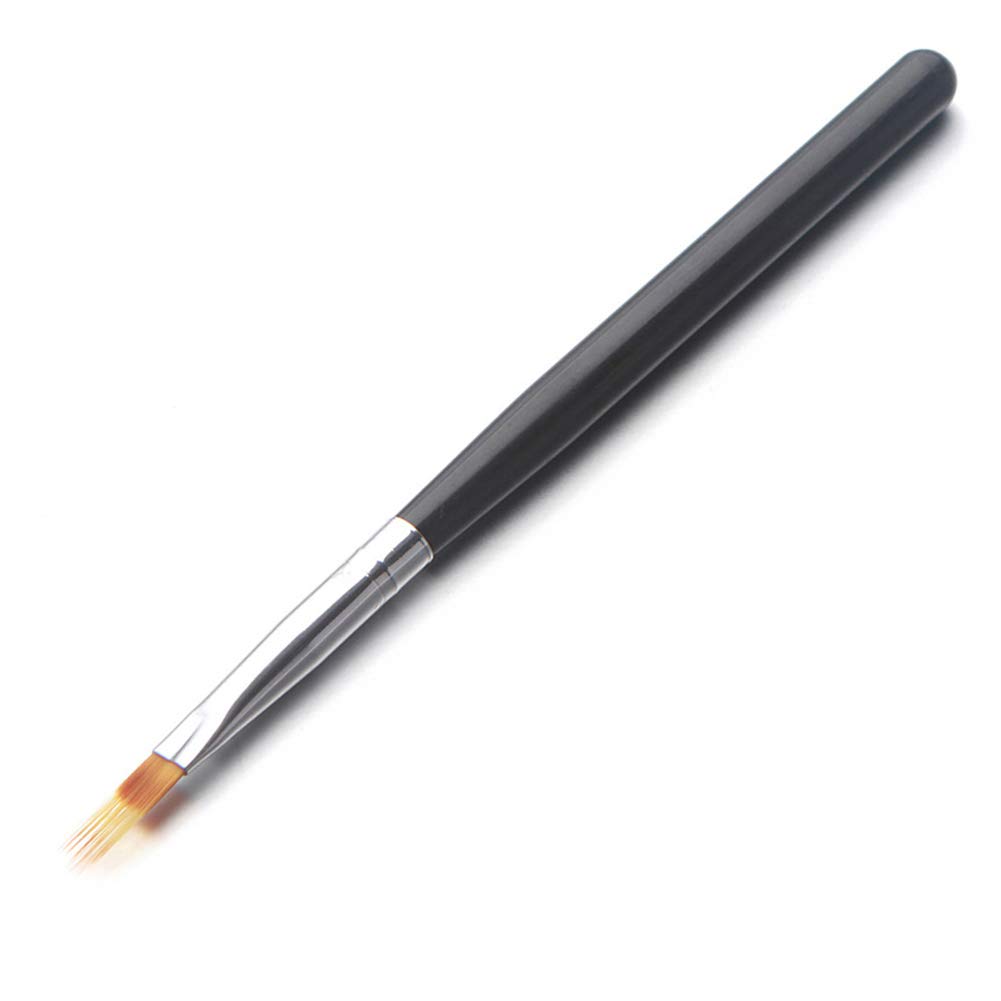 WOKOTO Black Wood Handle Ombre Brush for Acrylic & Gel Nails - Professional Manicure Tool for Gradient & UV Gel Nail Art - Perfect for Salon & Home Nail Designs