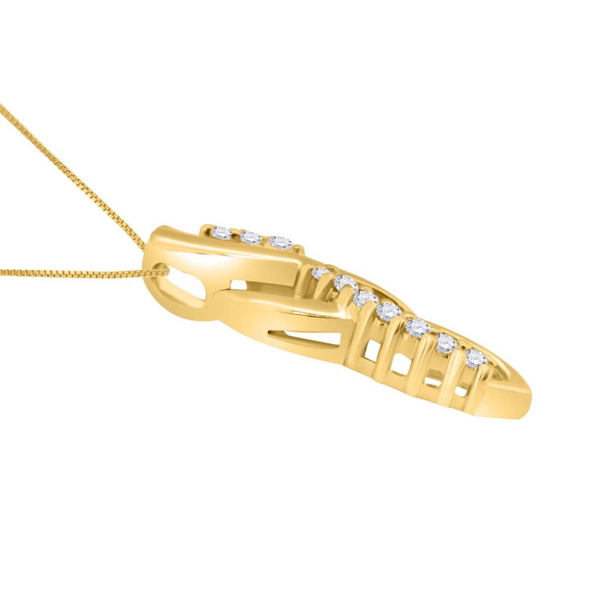 MauliJewels 10K Rose Gold & White/Yellow Gold Diamond Swirl Pendant Necklace for Women - 18