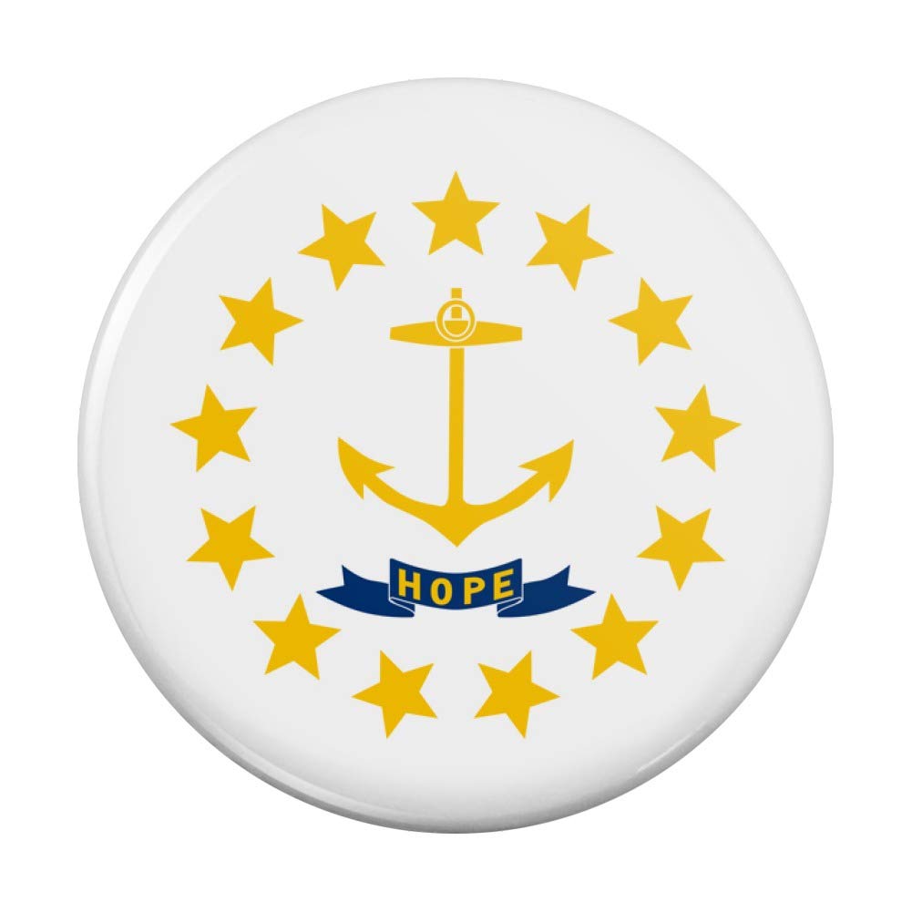 Rhode Island State Flag Fridge Magnet - Decorative Kitchen & Locker Accessory for Home, Office, Dorm Room