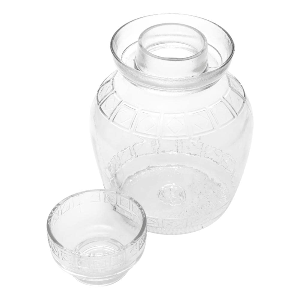 SAXTZDS 1 Gallon Glass Fermenter Jar - Kimchi, Sauerkraut, Pickles, Kombucha Brewing Container with Airtight Lid - Perfect for Home Fermentation, DIY Food Storage & Kitchen Use