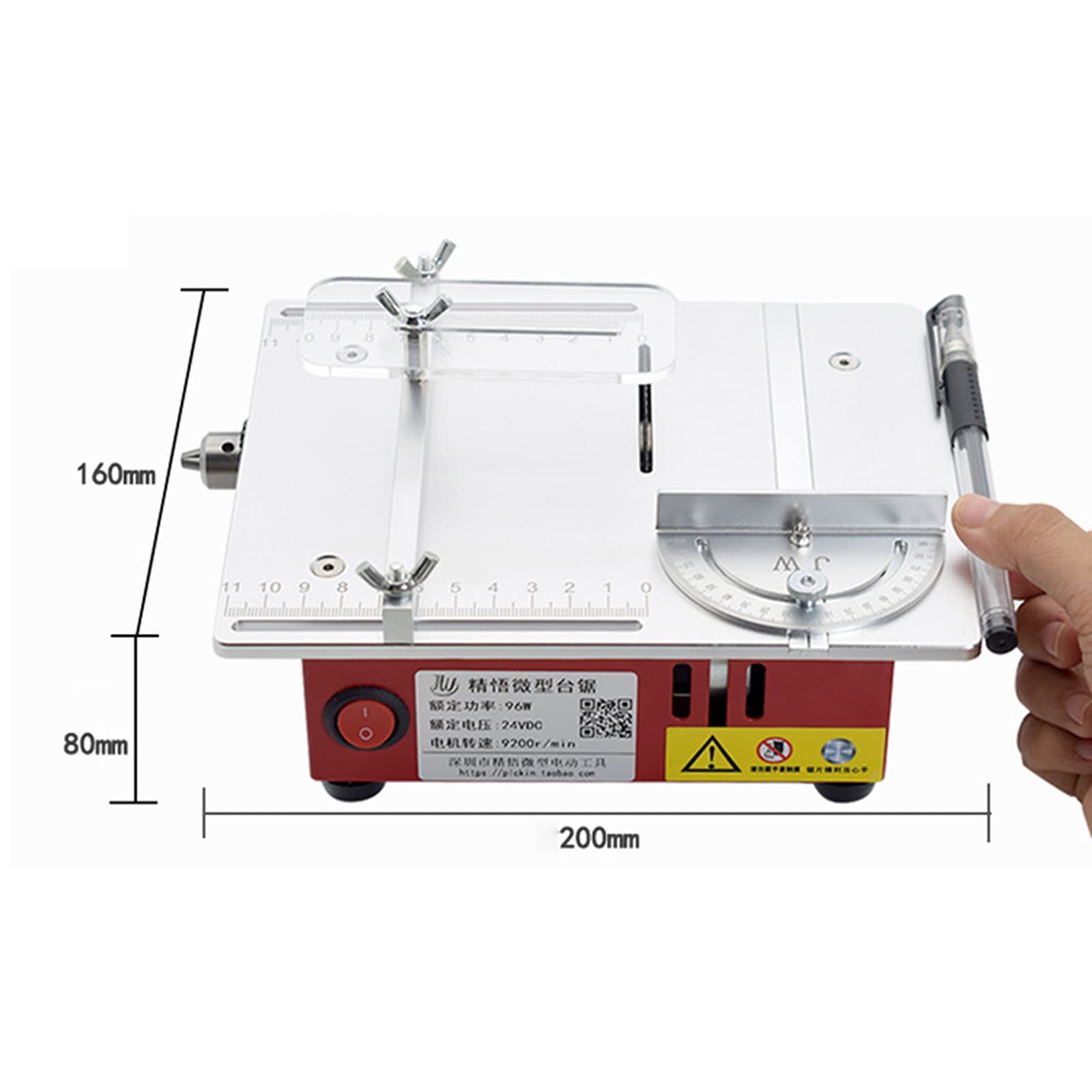 DNYSYSJ 96W Mini Table Saw for Wood, Metal & Plastic - DIY Cutting Tool for Home & Workshop