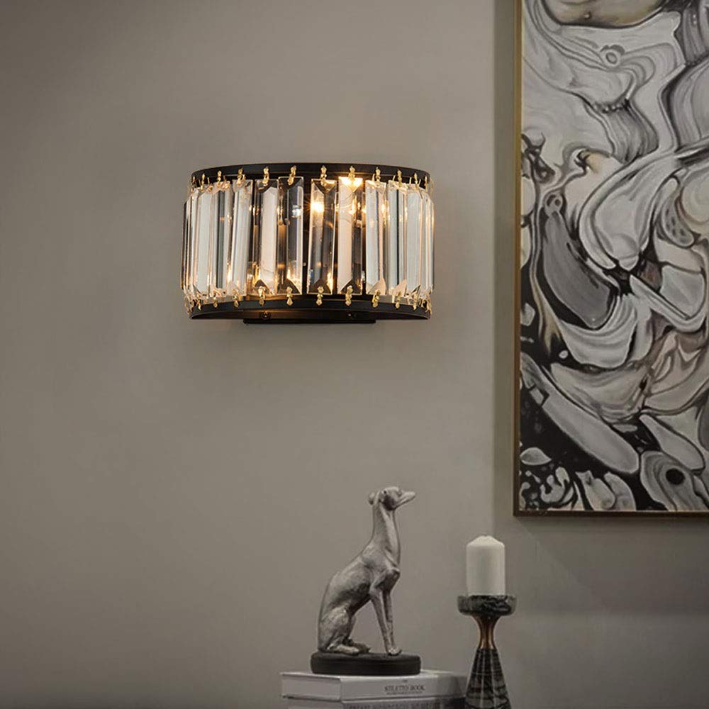 Modern Crystal Wall Sconce - Luxury Glass Wall Lamp with E14 Socket, Minimalist Metal Wall Light for Bedroom, Living Room, TV Backlight & Staircase Lighting - Elegant Home Decor & Ambient Lighting Solution