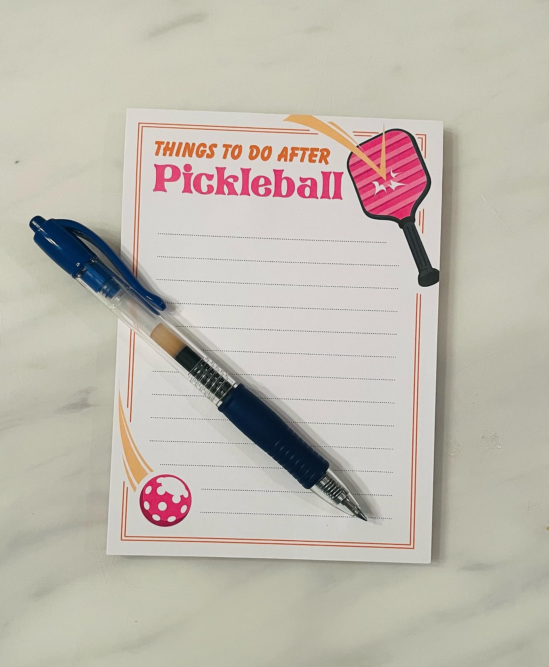Funny Pickleball Memo Notepads Set of 2 - Cute Office & School Note Pads - Perfect Gift for Pickleball Lovers & Teachers - Great for To-Do Lists, Grocery Notes & Game Scorekeeping