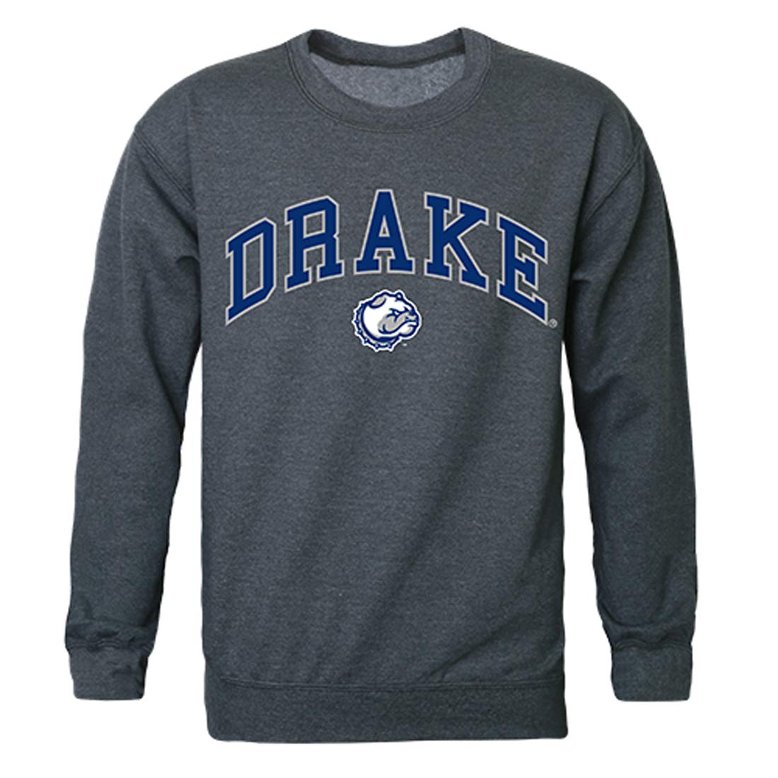 Drake Bulldogs NCAA Men's Fleece Crewneck Sweatshirt - Heather Charcoal, Large | Comfortable College Apparel for Game Day & Campus Life