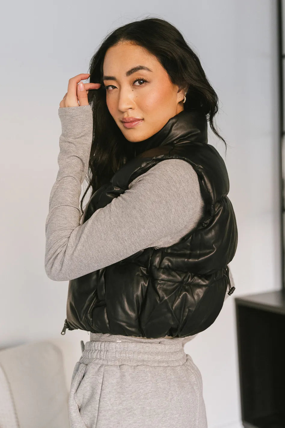 Elise Black Puffer Vest for Women - Lightweight Winter Jacket for Outdoor Activities, Hiking & Casual Wear - FINAL SALE