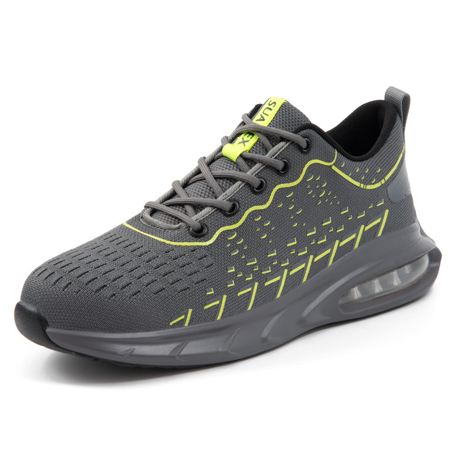 SUADEX Steel Toe Shoes for Men & Women - Air Cushion Slip Resistant Work Sneakers with ASTM F2412-11 Safety Rating - Composite Toe Safety Shoes for Construction, Warehouse & Industrial Work