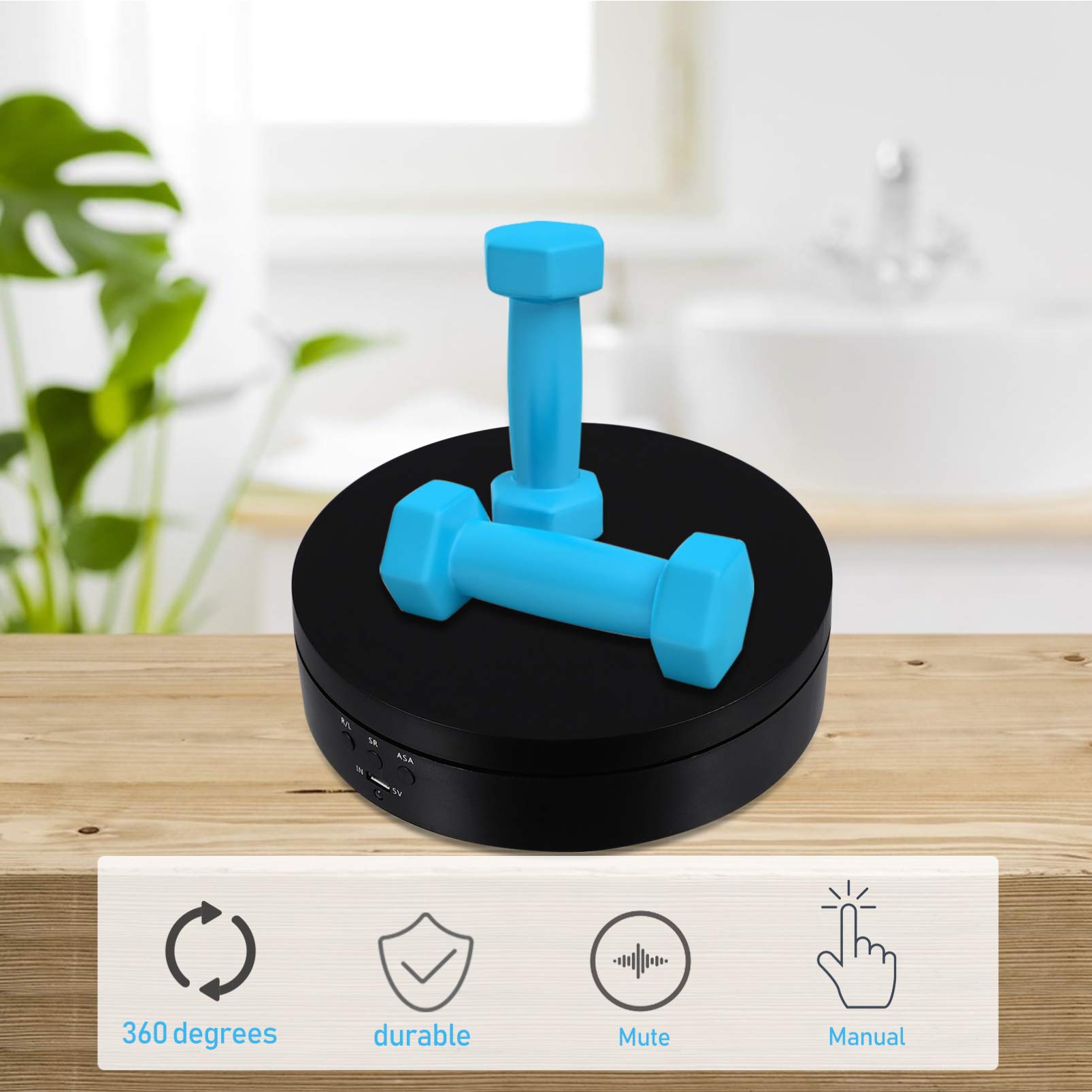 360° Automatic Rotating Display Stand - Electric Turntable for Jewelry, Cosmetics & Photography | ABS Swivel Base | Perfect for Product Showcase, Vanity Organizer & Ecommerce Visuals