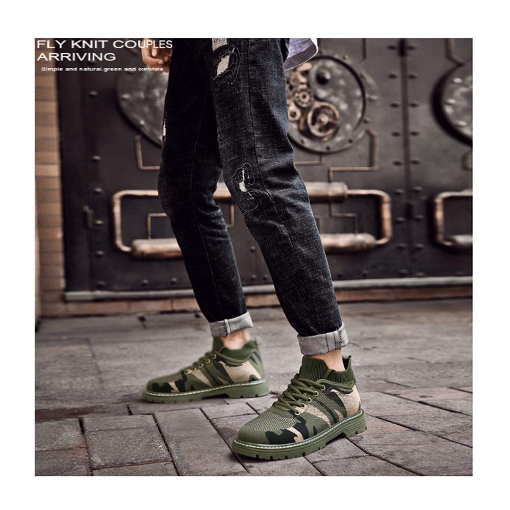 Women's & Men's Hiking Boots - Fashion Casual Sneakers with Flat Round Toe & Insoles (Green, Size 35) - Perfect for Outdoor Adventures, Walking & Daily Wear