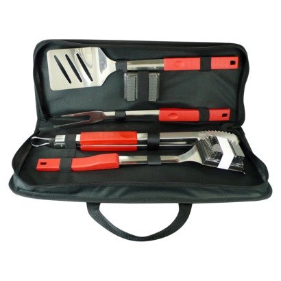 Chefmate 5-Piece Stainless Steel BBQ Grill Tool Set with Heat-Resistant Handle - Perfect for Backyard Grilling, Camping & Outdoor Cooking