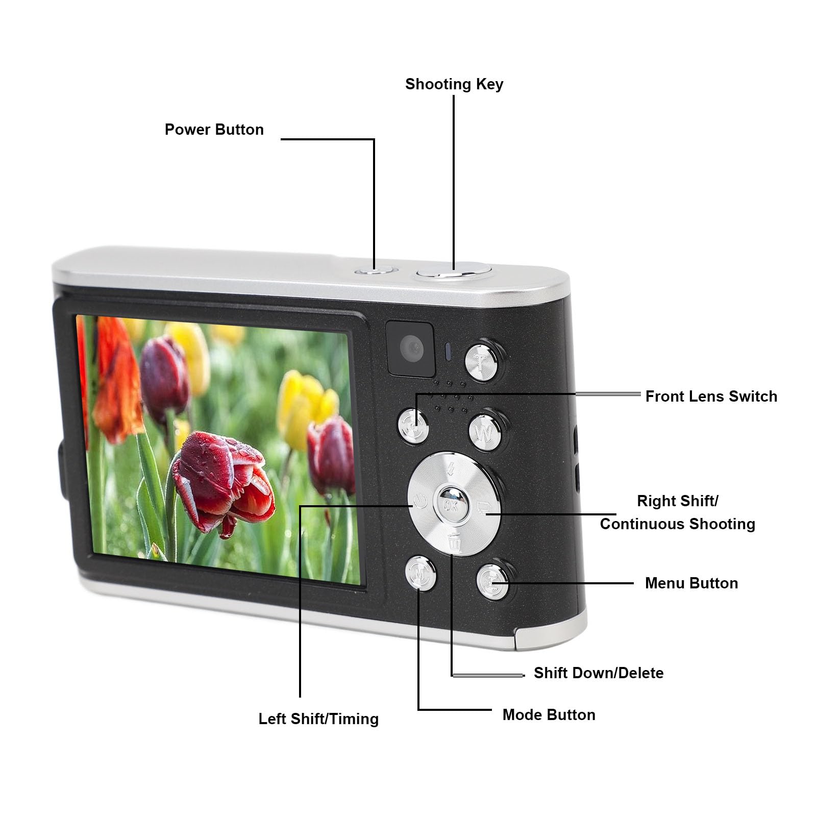 4K Digital Camera for Photography & Vlogging - 48MP Autofocus Compact Travel Camera with Dual Lens (Front & Rear), 16X Zoom - Perfect for Kids Selfie, Teens & Beginners - Ideal for Travel, YouTube Videos & Family Moments