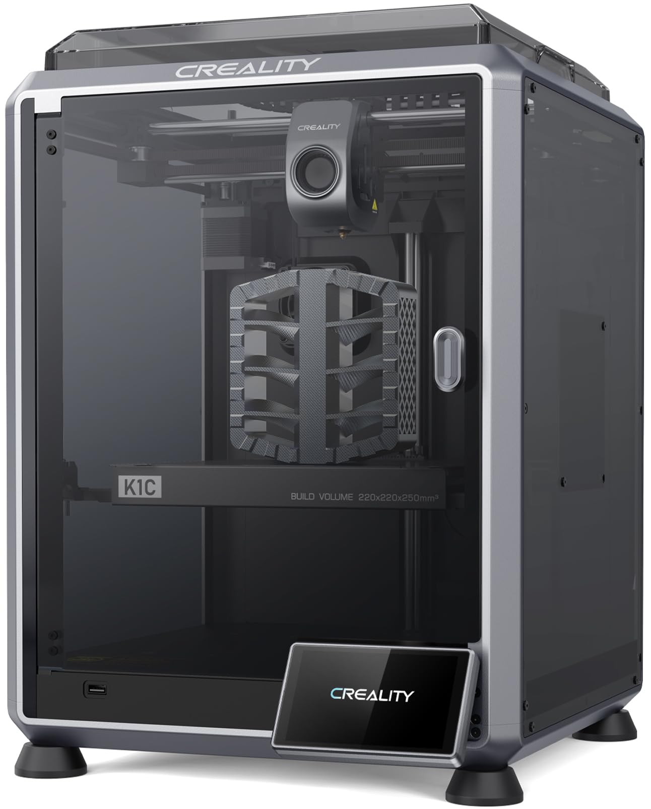Creality K1C 3D Printer 600mm/s High-Speed Printing with Auto Leveling & AI Camera - 2024 Upgraded Version for Carbon Fiber Filaments, 300°C Nozzle Temperature - Perfect for Rapid Prototyping, DIY Projects & Professional 3D Printing