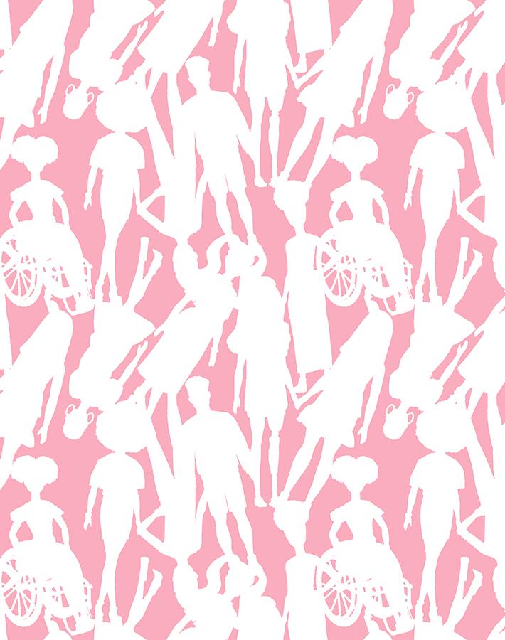 Barbie™ Bubblegum Fashionistas™ Silhouettes Wallpaper - Pink Trendy Wall Decor for Girls' Bedroom, Playroom & Teen Room