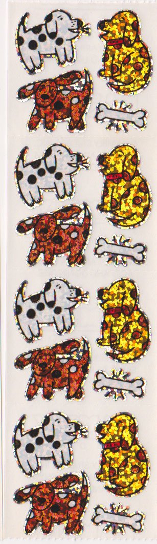 Cute Dogs Glitter Stickers - 2 Sheets of Adorable Pet Stickers for Scrapbooking, Journals, DIY Crafts, and Kids Activities