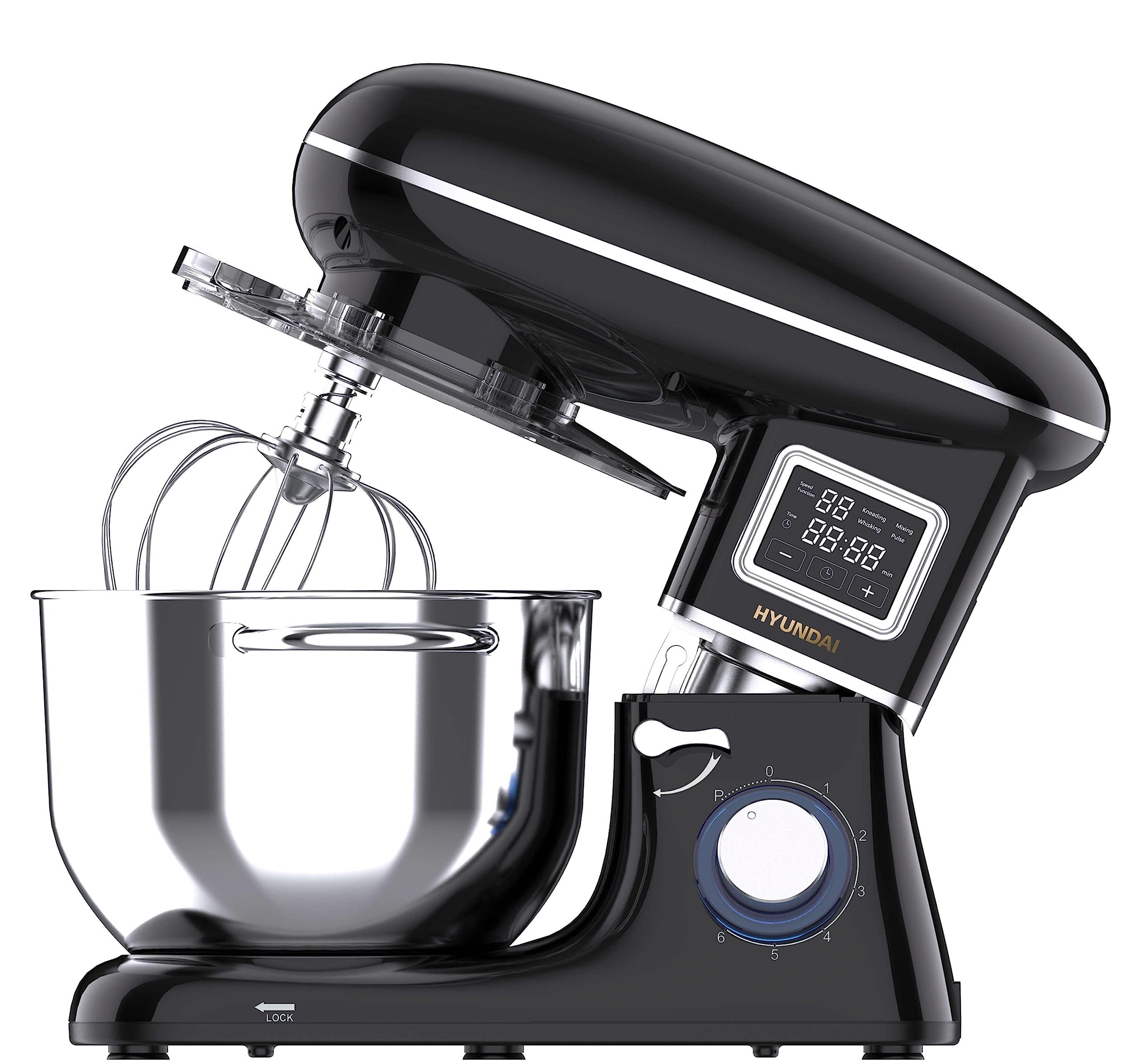 HYUNDAI 1400W 5.5L Multifunctional Stand Mixer - Professional Kitchen Mixer for Baking, Dough Kneading & Whipping - Perfect for Cakes, Cookies, Bread & Pastry Making