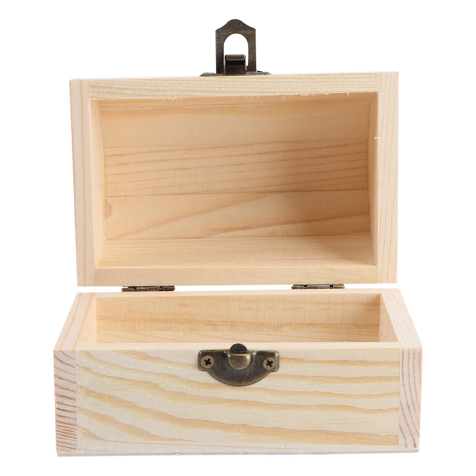 Vintage Wooden Jewelry Organizer Box with Lock - 12 x 9 x 8cm Desktop Storage for Rings, Earrings & Small Accessories - Antique Home Decor for Bedroom, Dresser & Vanity Table Organization