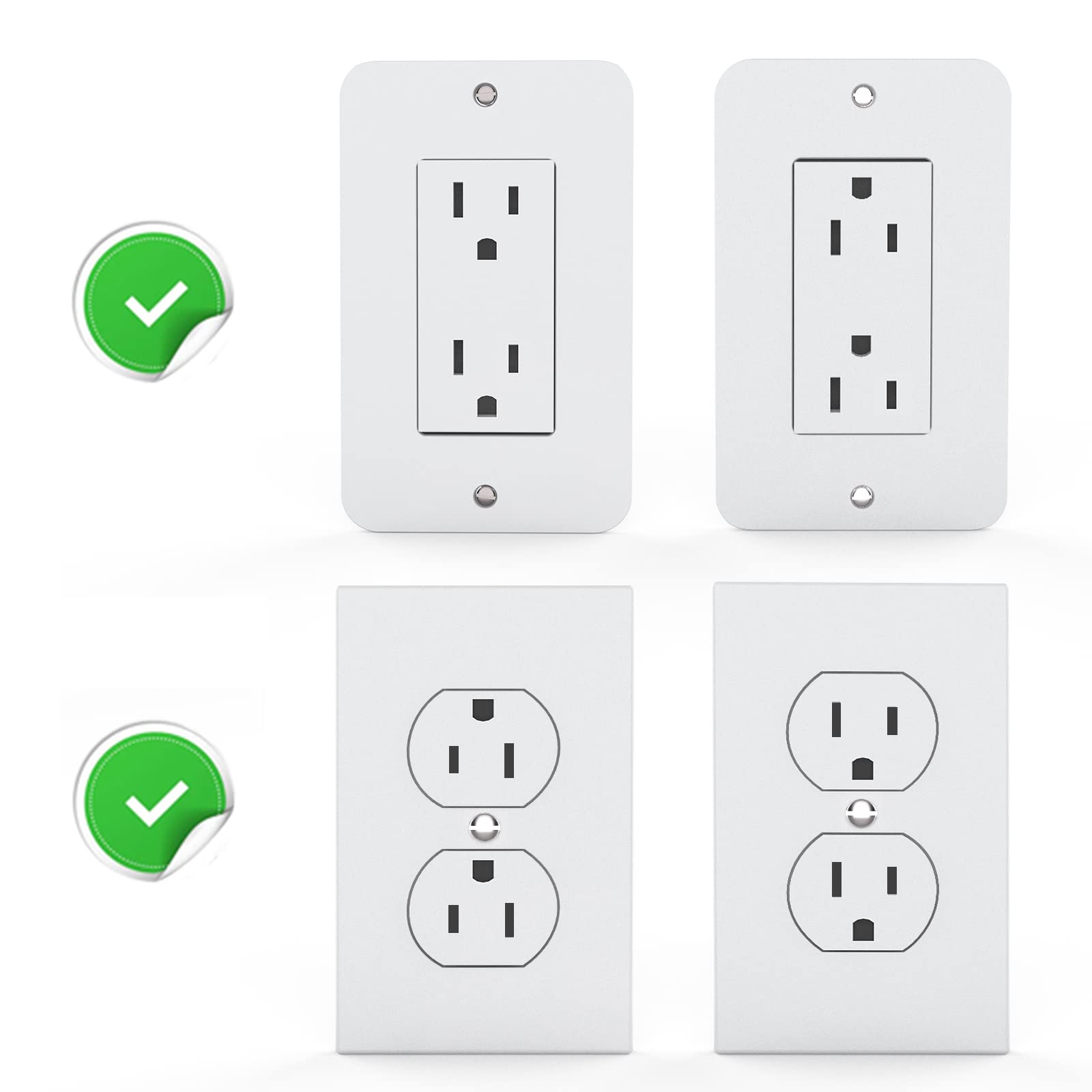 WALI Outlet Shelf Wall Holder for Duplex GFCI Decorative Outlet - Space Saving Smart Home Organizer with Cable Management, Holds Speakers up to 20lbs (OSH002-B, Black) - Perfect for Bedroom, Living Room & Home Office Setup