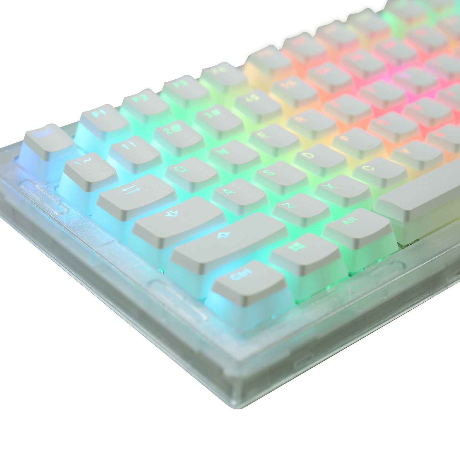 YUNZII Pudding Keycap Set - 104 PBT Double Shot Shine Through Keycaps for Mechanical Keyboards - Perfect for Gaming, Typing & Custom Builds (Black/White)