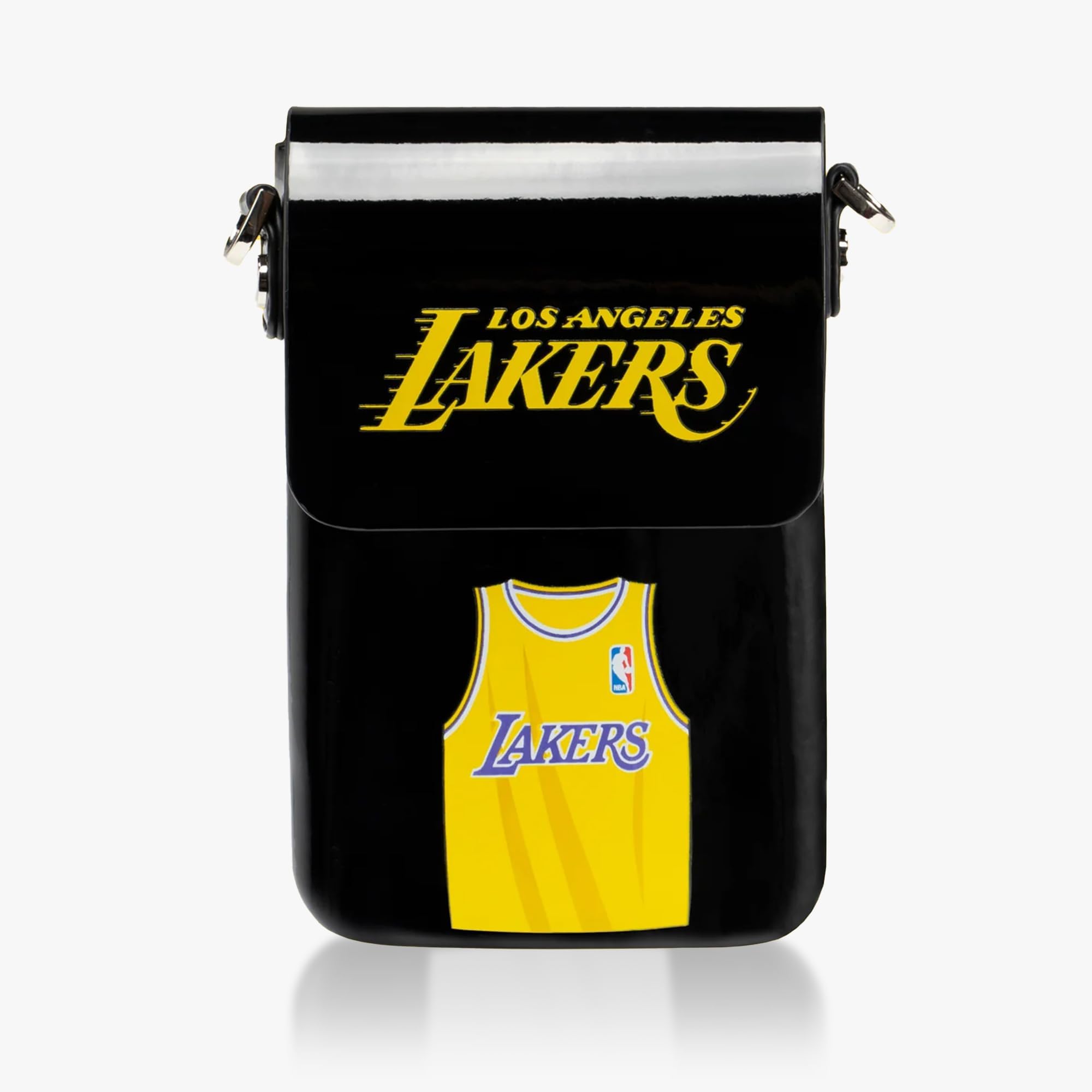**3POINTS NBA Los Angeles Lakers Phone Crossbody Bag - Small Black Basketball Fan Gear for Game Day & Travel**