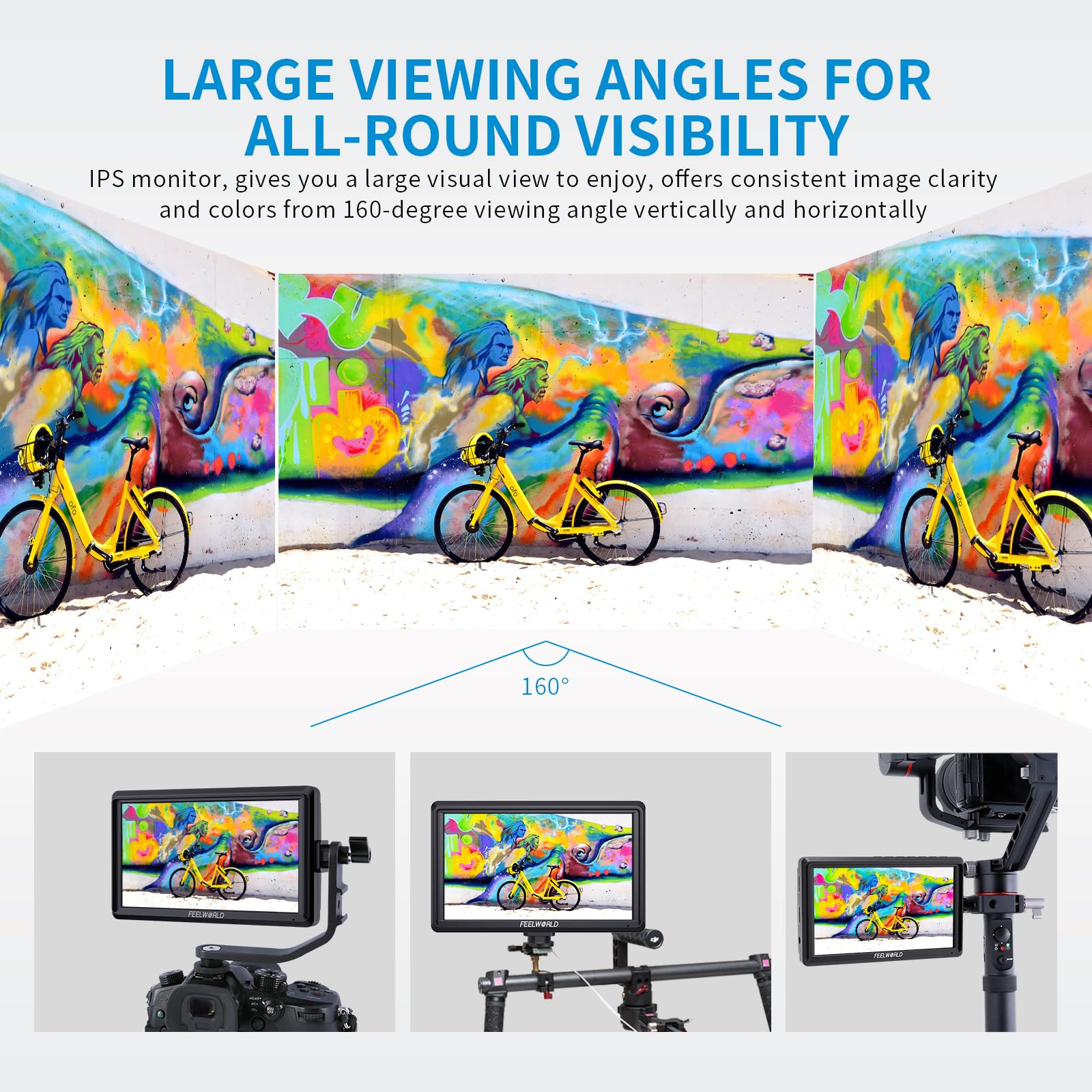 FEELWORLD S55V2 5.5 Inch Full HD 1920x1152 IPS DSLR Camera Field Monitor with HDMI Input/Output - Perfect for Videography, Photography & On-Set Monitoring