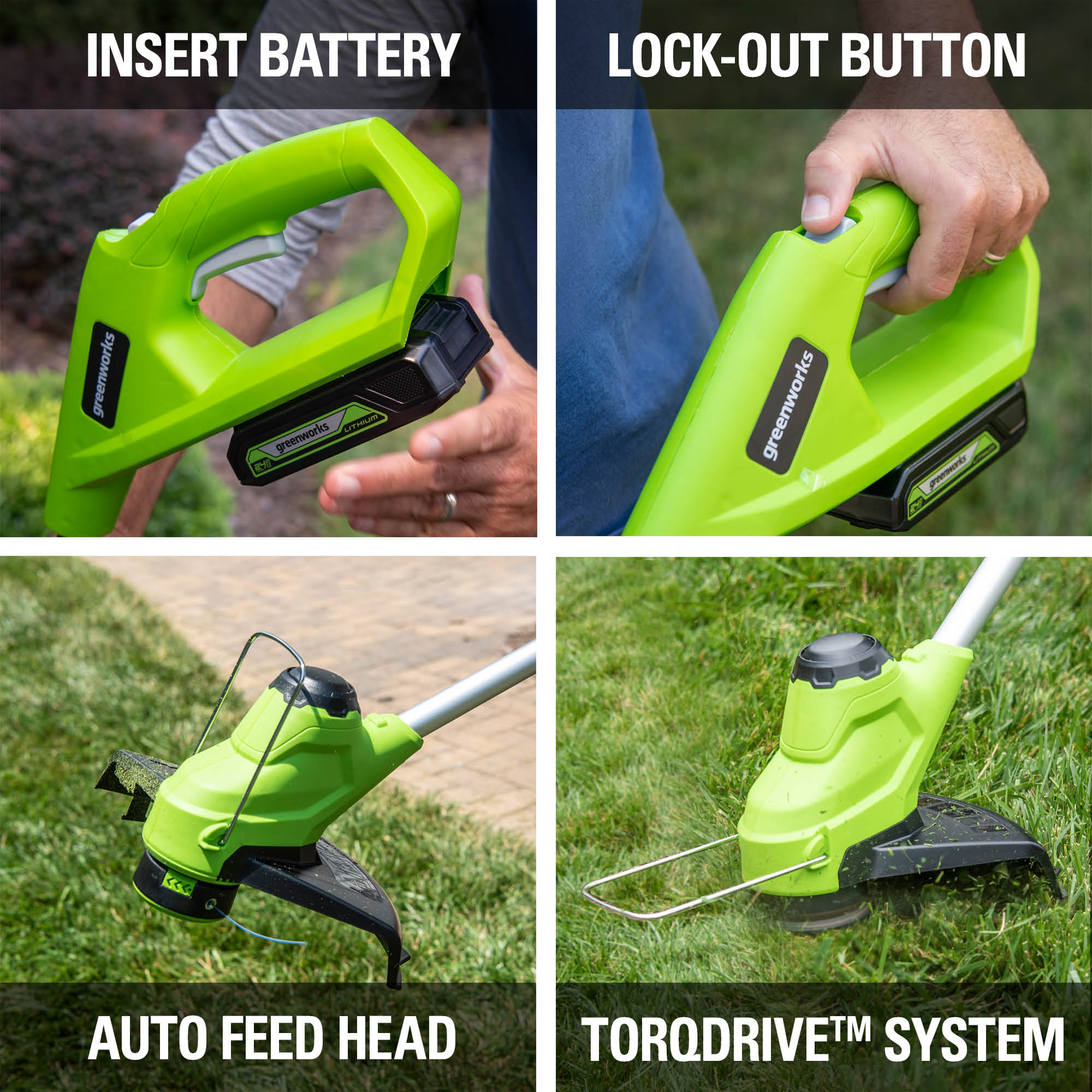 24V 10-Inch Cordless Battery String Trimmer with 2.0Ah Battery & Fast Charger - Lightweight Weed Wacker for Lawn Edging, Yard Maintenance & Landscaping