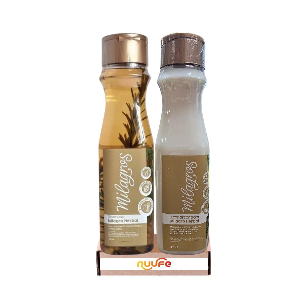 Milagro Herbal Shampoo & Conditioner Set (2 Pack) - Natural Hair Care for Dry, Damaged Hair - Perfect for Daily Use & Salon-Quality Results at Home