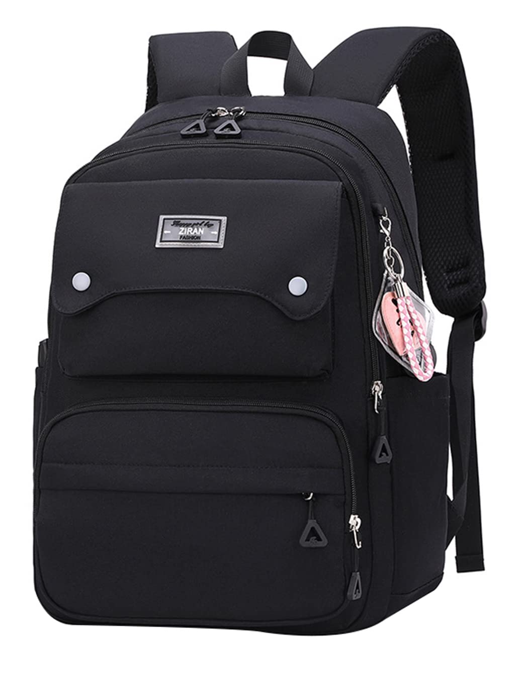 Stylish Casual Backpack for Teen Girls & Women - 26L Lightweight Daypack for High School, College, Travel & Laptop Use (Black) - Perfect for School, Work & Daily Commute