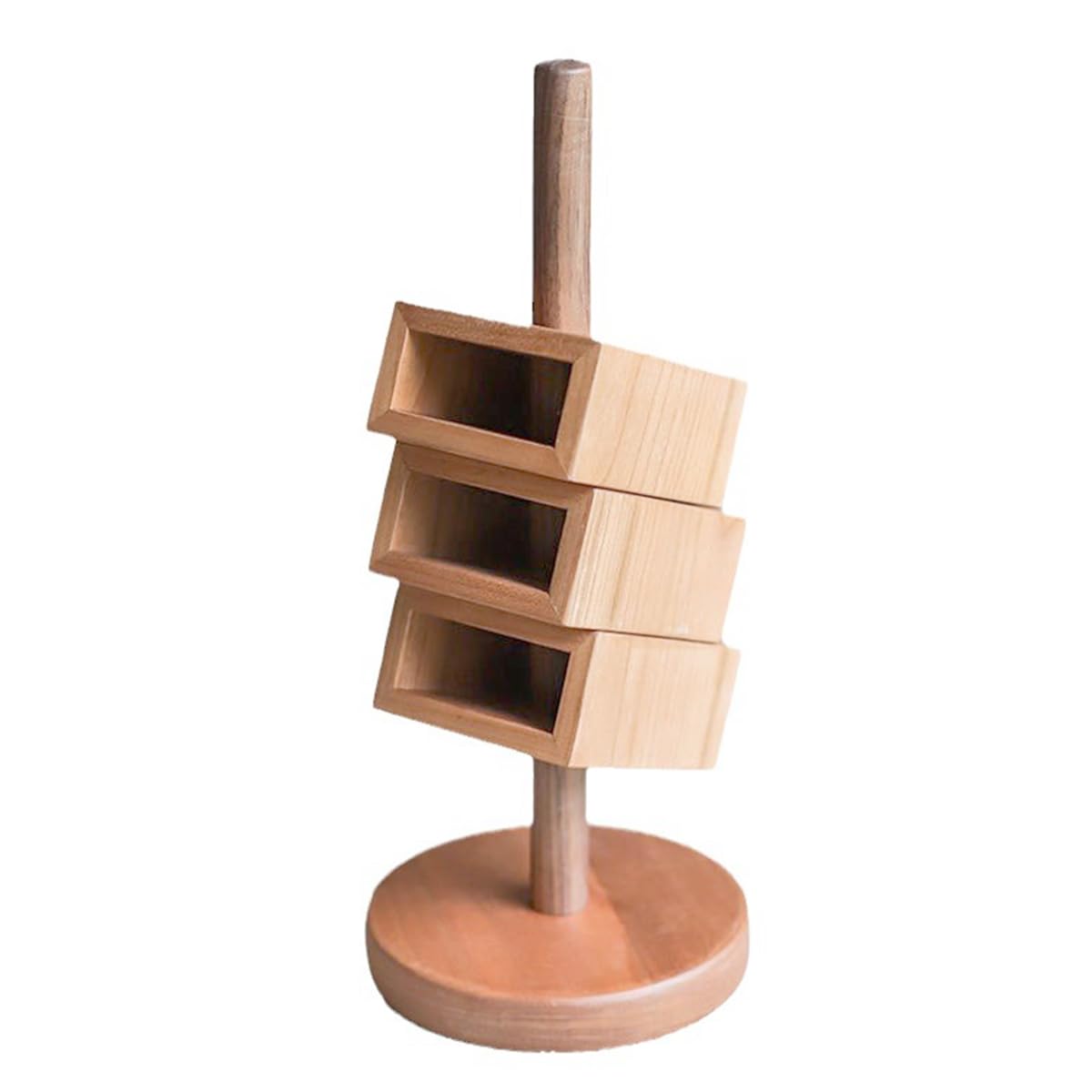 Wooden Pen Holder & Desk Organizer with 3 Compartments - Perfect for Pens, Pencils, Office Supplies, Makeup Brushes and TV Remotes - Ideal for Home Office, Study Desk and Workspace Organization