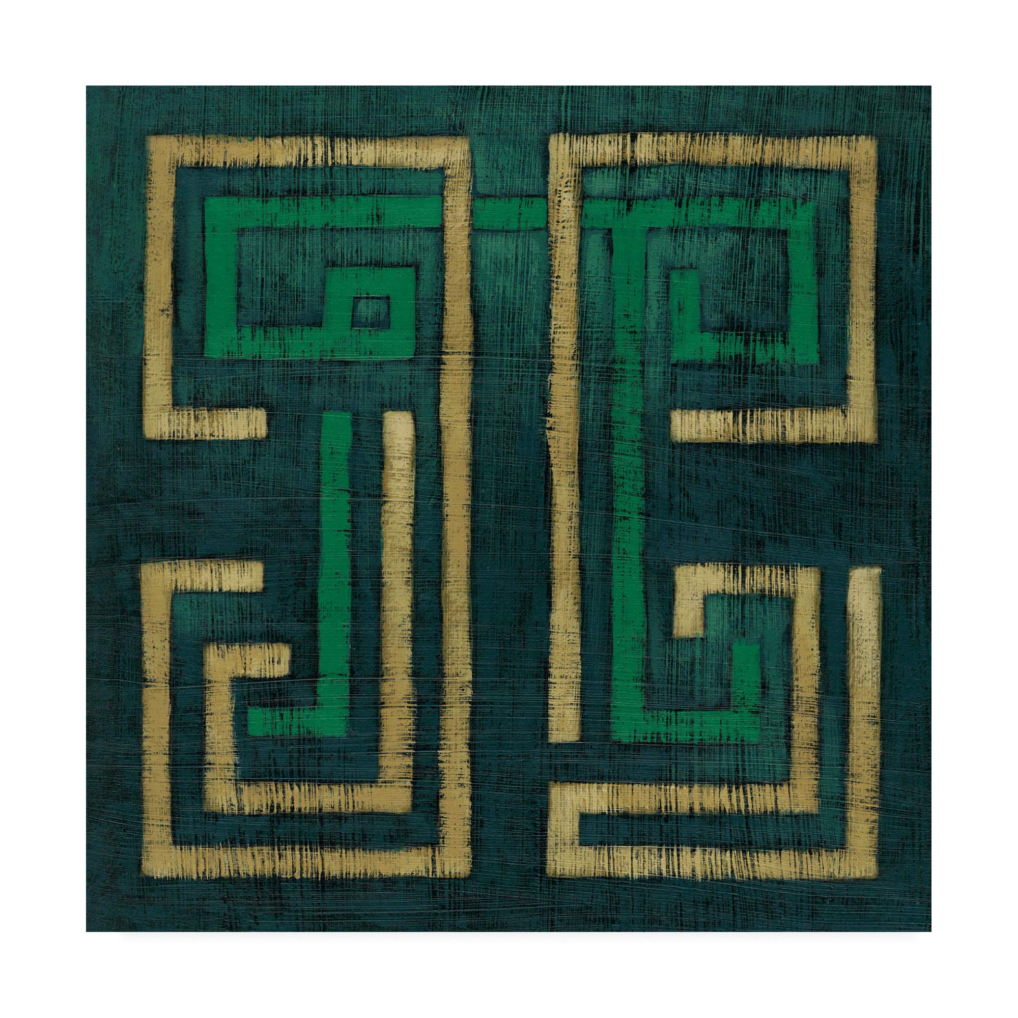 Trademark Fine Art - 18x18 Emerald Diversion I Canvas Print by Chariklia Zarris - Modern Abstract Wall Art for Living Room, Bedroom & Office Decor
