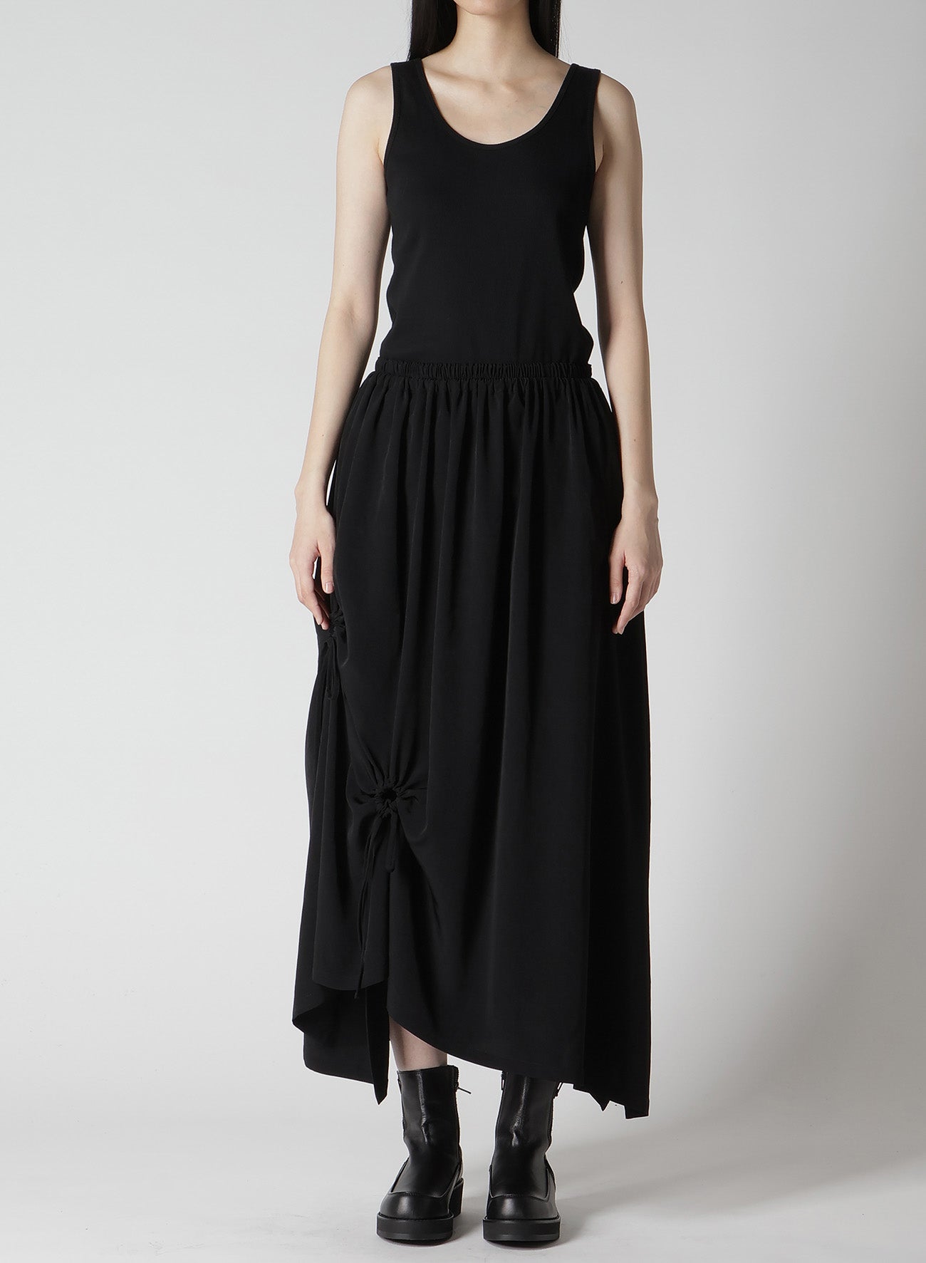 Elegant Crepe de Chine Circle Gathered Skirt - Flowy Midi Skirt for Women | Perfect for Office Wear, Date Nights & Summer Outfits