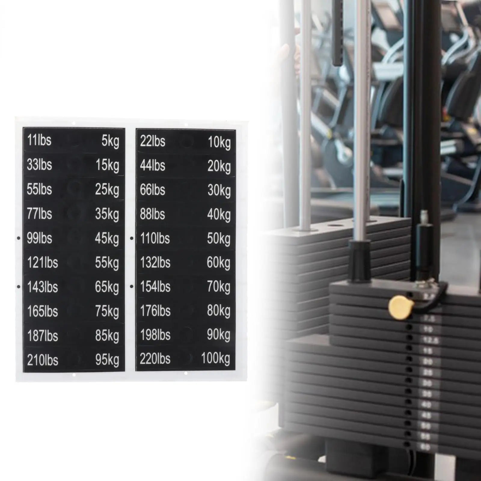 Gym Weight Stack Labels - Durable Weighted Block Stickers for Weight Identification | Workout Machine Accessories | Perfect for Home & Commercial Gyms