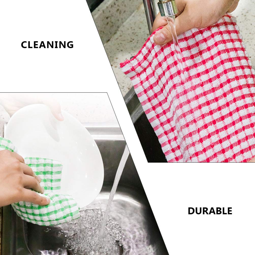 Hemoton 4-Pack Premium Cotton Dish Towels - Super Absorbent & Quick-Drying Kitchen Cleaning Cloths for Washing Dishes, Drying Hands & Countertop Cleaning - Perfect for Home, Restaurant & RV Use