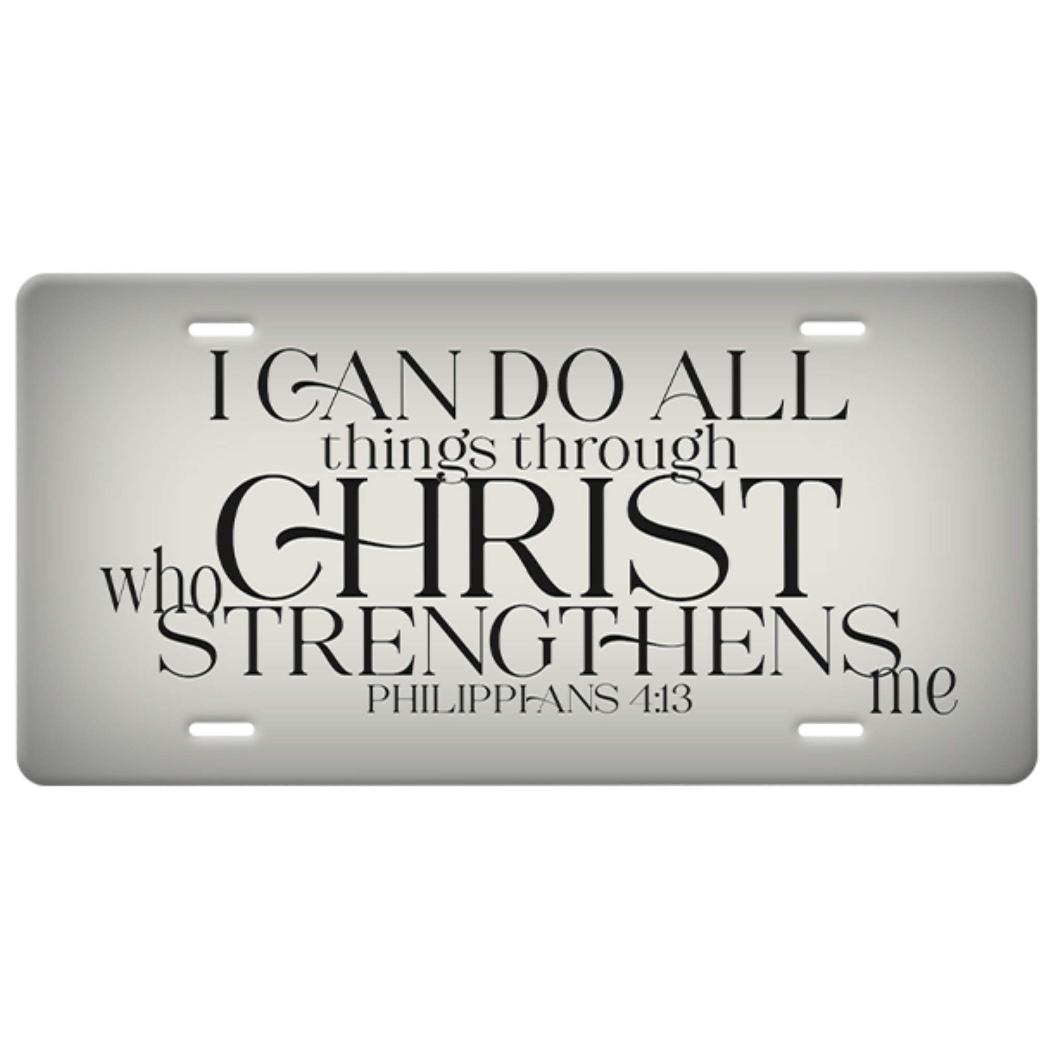 Philippians 4:13 Christian Bible Verse Car License Plate - Inspirational Auto Accessory