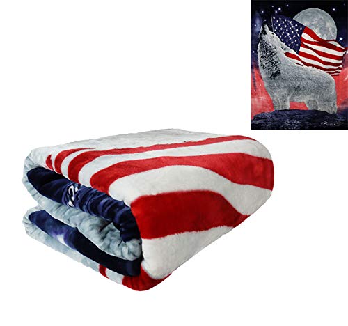With American Flag Dark Blue Queen 79'' X 95''