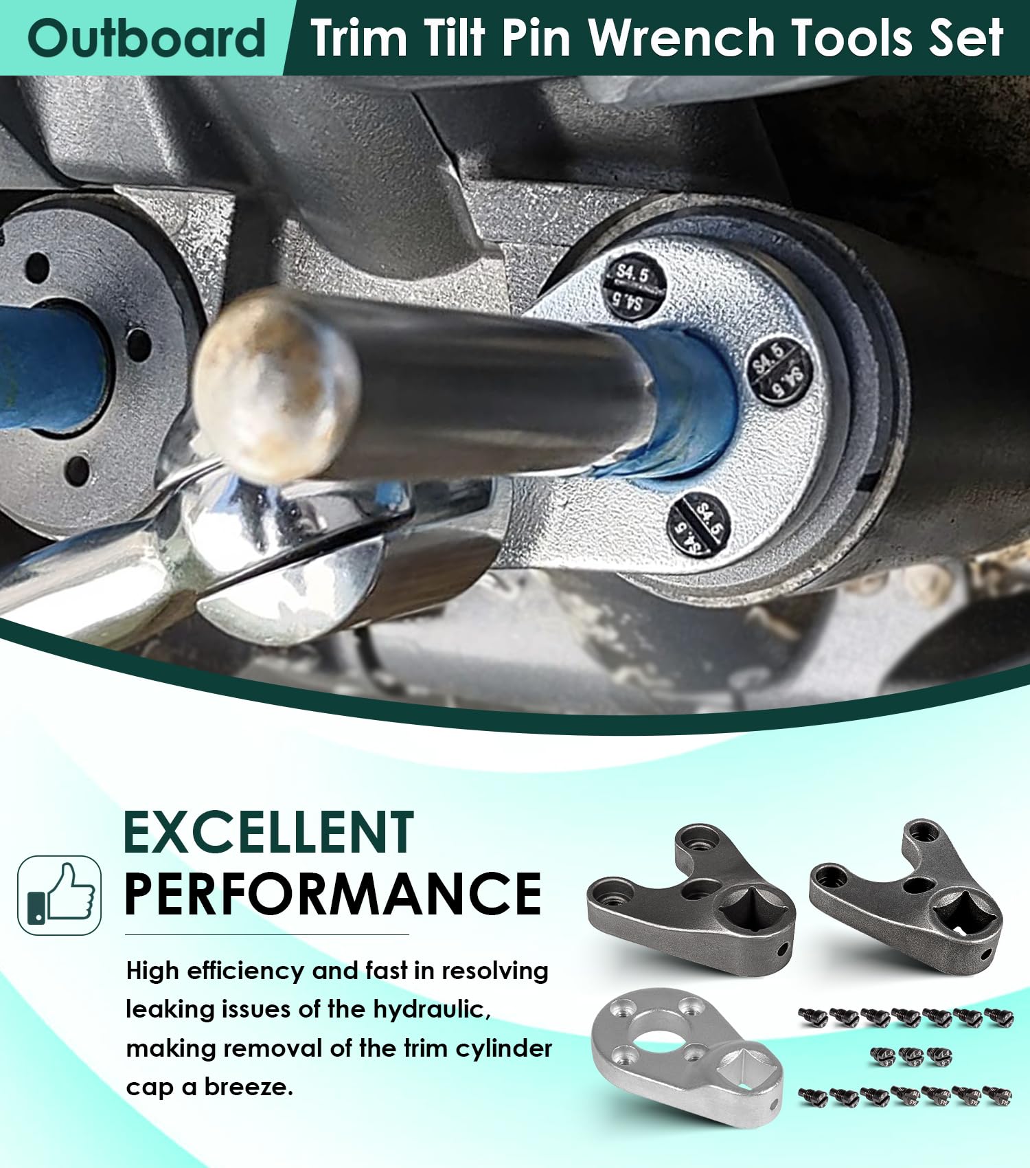 Trim Tilt Pin Wrench Set (MT0004, MT0006, MT0009) - Remove Hydraulic Cylinder Caps for Yamaha, Suzuki, Johnson, Evinrude & Honda Outboard Motors - Perfect for Marine Engine Maintenance & Boat Repair