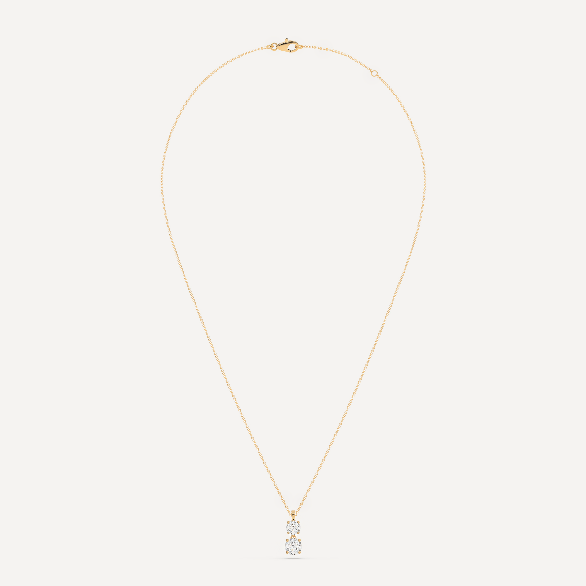 Duo Diamond Drop Pendant Necklace - 14K Gold Elegant Layering Necklace for Women | Perfect for Weddings, Anniversaries & Special Occasions