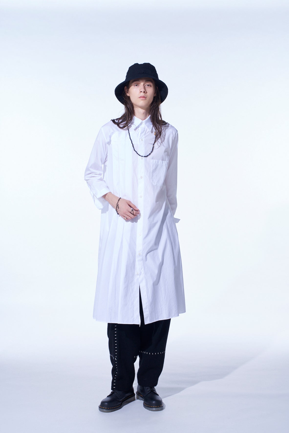 Cotton Broad Pleated Shirt Dress for Women - Casual & Office Wear - Comfortable Stretch Fabric - Versatile Long Sleeve Tunic Dress for Spring & Fall