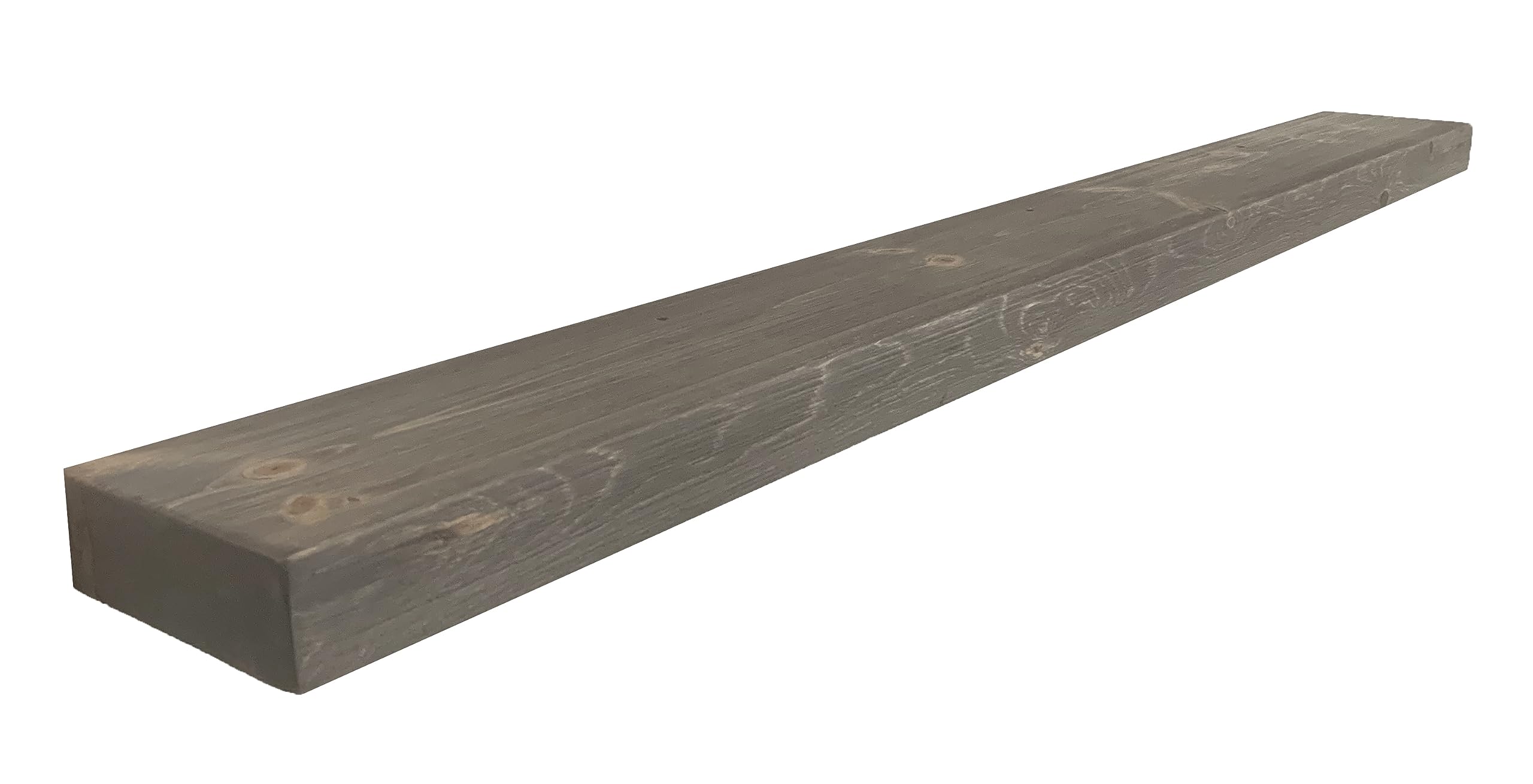 Joel's Antiques - 54 Inch Natural Wood Floating Shelves for Wall - Heavy Duty Rustic Wall Shelves - Perfect for Bedroom, Living Room, Kitchen Decor - Gray Wooden Shelf (54x6x2 Inches) - Ideal for Displaying Books, Photos, Plants and Home Decor Items