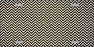 SMART BLONDE Brown White Small Chevron Rubbed Metal Novelty License Plate LP-7150 - Perfect for Car Decoration, Garage Wall Art, and Unique Gift Ideas