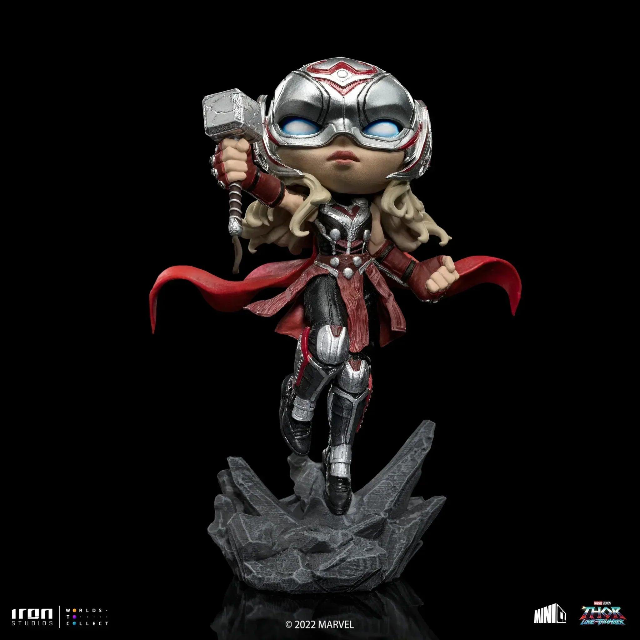 Iron Studios Thor: Love and Thunder Mighty Thor Jane Foster MiniCo Figure - Collectible Marvel Superhero Statue for Display & Gifts